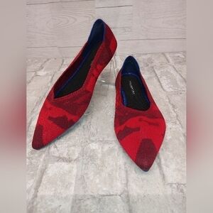 Je T'accompagne Toujours 5008-2 Women's‎ Size 40 US 7-7.5 Red Pointed Toe Flats